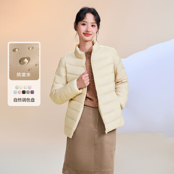 Snow flying 2025 new style classic fashion versatile lightweight women's stand collar autumn down zipper pocket warm and fashionable