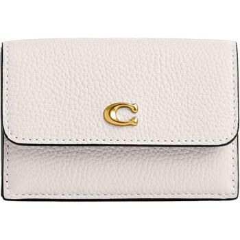 Coach women's leather wallet flip card holder lightweight and practical commuting bag for girlfriend initial