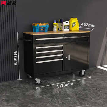 Wen yijia barber tool cart heavy-duty multi-functional export european and american tool cart special auto repair workshop mobile black five-draw tool cart fully assembled and shipped