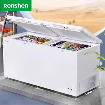 Rongsheng household freezer 143/249/300/506 liters 1.64 meters long horizontal single temperature/dual temperature energy-saving frost-reducing freezer single temperature 506l -36 degrees deep cold fresh-locking freezer