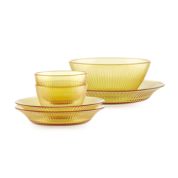Corning snapware crystal series tableware 6-piece set (2 small bowls, 1 large bowl, 2 small plates, 1 large plate)