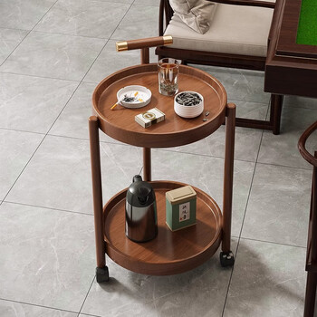 Shadow mahjong table, coffee table, tea cabinet, chess and card room special small side table for playing cards, movable tea table with wheels, trolley, disc side table/removable - second floor (with armrests)