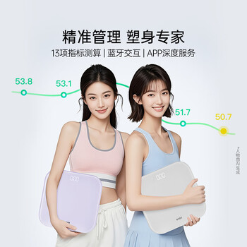 Mint health intelligent electronic scale small body weight scale accurately measures body fat home dormitory durable (rechargeable version)