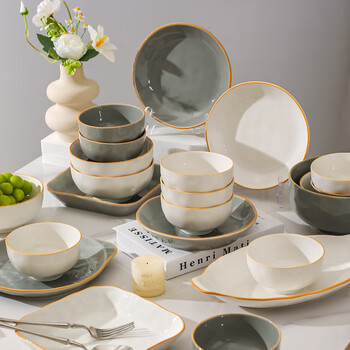 Kawashimaya tableware gift box and dish set for home 2025 new high-end housewarming gift high-end bowl set gift box pure white 38-piece set for 8 people