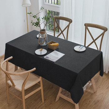 Yusenyi dining table coffee table tablecloth round table mahjong event conference rectangular high-end tablecloth a005 thick black solid color tablecloth 100*100cm5060cm round table square table