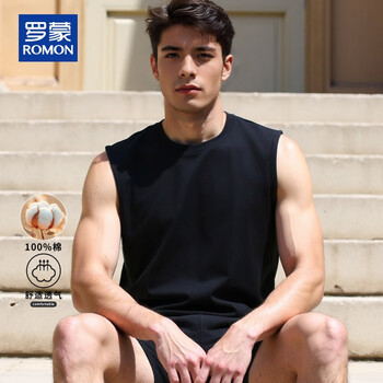 Romon 100% cotton men's vest summer thin comfortable breathable casual loose sleeveless t-shirt men's vest top clothes