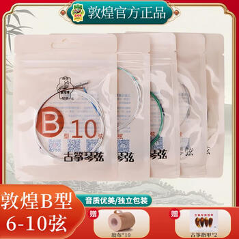 Dunhuang brand b-type guzheng strings 6-10 strings, 5 pieces, 10 rolls of tape, 1 set of nails included