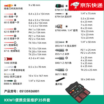 Wera (wera) new product wera insulation repair kit set german multi-functional ratchet wrench screwdriver batch tool kkw1 135926 portable installation repair kit