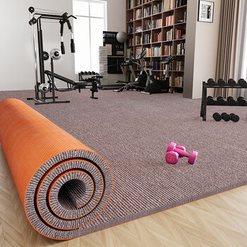 Blanket source soundproof floor mat ultra-quiet treadmill shock-proof and shock-absorbing upstairs and downstairs floor sound-absorbing special silent carpet beige brown tpe single stripe 80*160cm