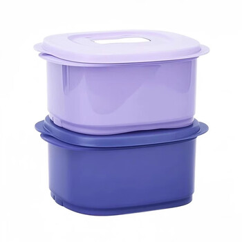 Tupperware lunch box microwaveable laminated small square box 2-piece set 800ml microwaveable lunch box refrigerator refrigeration sealed box microwave laminated 2-piece set night sky blue + smoothie purple