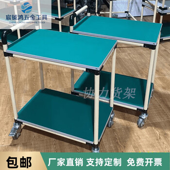 Fhjqb customized lean tube tool cart mobile trolley workshop multi-layer material shelf workbench 1000mm*600mm*750mm*2 layers