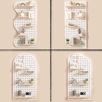 Sailotou solid wood hole board custom storage rack entrance wall wall hanging board entry partition storage wall display shelf 60*180 solid wood ecological board log color square