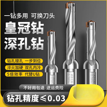 He jian gong meiri crown drill bit tool bar blade u drill violent drill small diameter shovel drill cnc high speed extended inner cooling deep hole jcdc20-140-5d effective depth 70mm fan