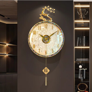 Zunell 2026 new light luxury wall clock modern living room home wall clock atmospheric high-end creative simple wall clock watch fulu shell trumpet