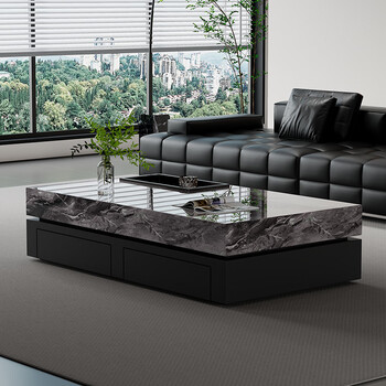 Modern minimalist slate coffee table light luxury italian style simple small apartment living room home high-end rectangular large size coffee table venetian brown 160*80*40