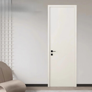 Door-to-door service silent wooden door solid wood composite painted door interior door bedroom door set door solid wood door room bridge hole mechanical board silent door core + silent magnetic door lock