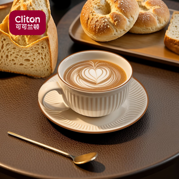 Cliton european coffee cup latte cup hanging ear ceramic office cup and saucer set breakfast milk cup one cup one saucer one spoon