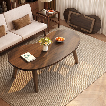 Arctic tree foldable coffee table living room home small apartment table solid wood simple balcony small tea table walnut color 120*55cm