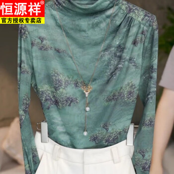 Hengyuan xianggan mesh long-sleeved half-high collar bottoming shirt for women 2025 autumn new style slim fit top with small shirt inside picture color 3xl