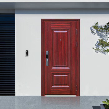 Wen yijia anti-theft door entry door household indoor and outdoor rural door entry door double-folding simple and beautiful wood grain single door d grade 2050*960 outward opening (outsourcing inner opening + 20 yuan) + mechanical lock