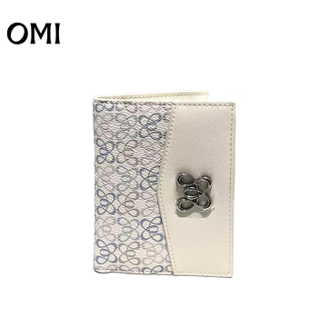 Omi omi women's bag new fashion versatile casual daily wallet wallet card bag light luxury women's card bag wallet off-white two-fold zipper wallet