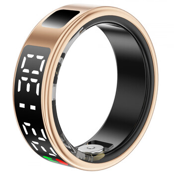 Hkmw smart ring, time display, heart rate, blood oxygen, exercise, sleep and health monitoring, waterproof brush, tiktok remote control, photo taking, 12# gold (line charger) other
