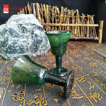 Zhaoran jiuquan luminous cup gansu wushan specialty qilian ink jade wine set large jade wine glass red wine wine boutique large size two-only pack