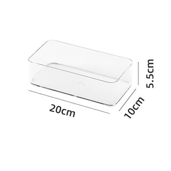 Drawer storage partition built-in storage box partition artifact kitchen transparent acrylic organizing small box under the desktop, medium 20*10cm