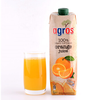 Greek imported agros fruit juice drink family size orange juice 1l
