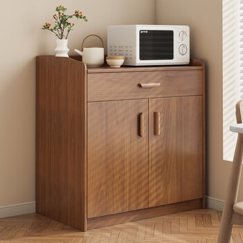 Xiule sideboard home living room tea cabinet wall-mounted integrated storage cabinet with fence storage cabinet solid wood wind side cabinet guardrail style turmeric sandalwood color 60*36*80cm