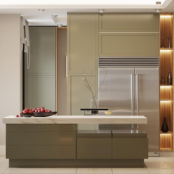 Wen yijia foshan high-end whole house modern minimalist dada same style open high-end cabinet kitchen design deposit