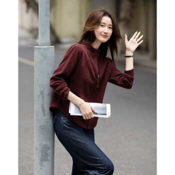 De mana intellectual wear autumn korean style urban stand collar zipper long sleeve loose small light women's jacket