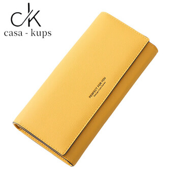 Casa-kupsck wallet yellow wallet versatile 2025 long women's chinese valentine's day clutch fashion wallet simple and elegant yellow