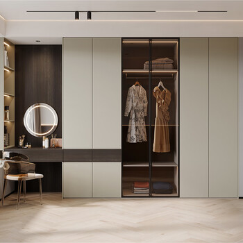 Oppein wardrobe customized skin-touch matte door panels bedroom cabinets customized whole house furniture (exclusive to shenzhen jingdong mall store)
