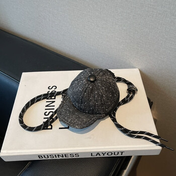 Bu chao meow personalized american denim lanyard key bag hat crossbody mini pendant niche outdoor travel halter neck coin purse black