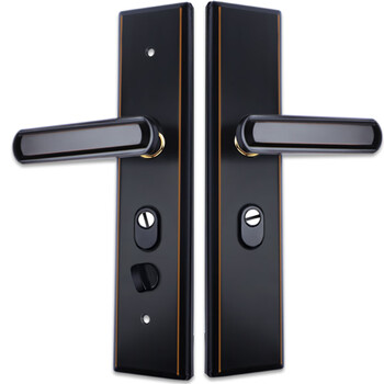 Hotun anti-theft door lock panel stainless steel handle regardless of left and right, multi-functional fdm-03h black gold