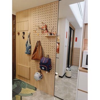 Porch renovation entrance hole board full-length mirror hanging clothes hanger integrated mirror full-length mirror i eye protection solid wood color hole board 1 point 2x2 point 2 + full-length mirror 50x2 point 2