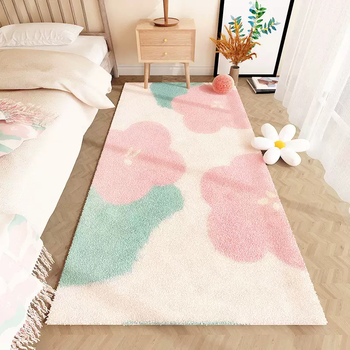 Yusenyi bedroom premium bedside carpet pad thick cashmere lamb velvet fresh plush carpet floor mat girls' comb imitation cashmere xiaopeach spring color 40120cm thickened encrypted machine washable