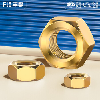 Fengji national standard pure brass nut full copper hexagonal nut screw cap m1m2m3m4m5m6m8m10m12m16m20mm m12 2 pieces