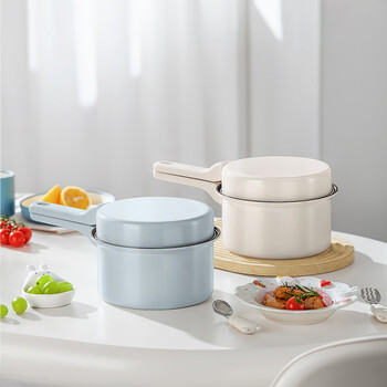 Deshilang exquisite antibacterial non-stick pan set dfs-tz869 sky blue 2-piece set