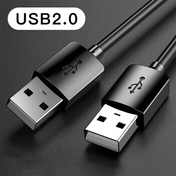 Interesting appliance double-ended usb data cable male-to-male radiator double-male notebook cable adapter interface computer transmission charging cable two-way extension fast dual usb 1 meter usb2.0 1 pack classic black