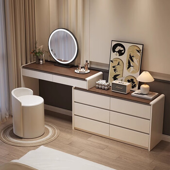 Zhixinmuwang solid wood dressing table bedroom high-end drawer cabinet integrated dressing table master bedroom cream style bucket cabinet makeup dressing table