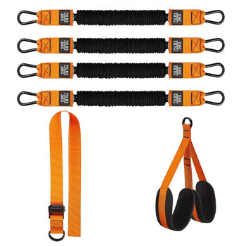 Gsgc pull-up booster belt auxiliary trainer elastic rope horizontal bar pull force household high school entrance examination resistance adult equipment body orange black 4-tube set about 300 pounds