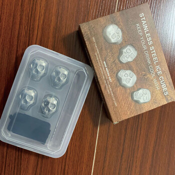 Qi yuemang 304 stainless steel ice grains, ice wine stone, whiskey ice cube creative (skull) bar barware environmentally friendly quick freeze creative ice cube skull)