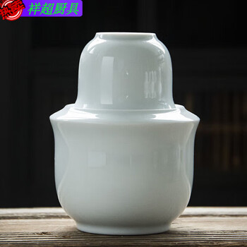Jingdezhen ceramic wine warmer, scalding wine pot, chinese wine set, white wine, yellow wine, household old-fashioned wine pot, tasting cup, pink and green style, two ounces