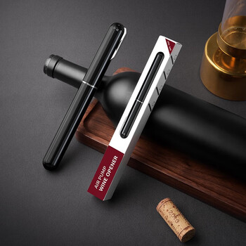 Cliton red wine air pressure bottle opener pen-shaped needle bottle opener old wine opener wine cork collection complete and continuous plug pen-shaped air pressure red wine bottle opener black