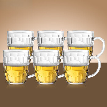 De gust beer mug thickened with handle draft beer mug bar restaurant large capacity tea cup cold water glass juice cup pineapple cup thickened large capacity 290ml 6 pieces