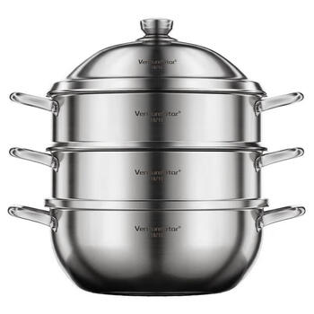 Venturestar steamer anti-overflow spout german 7l three-layer steel one-piece original steamer 32cm 7 liters 32cm 1cm 32cm