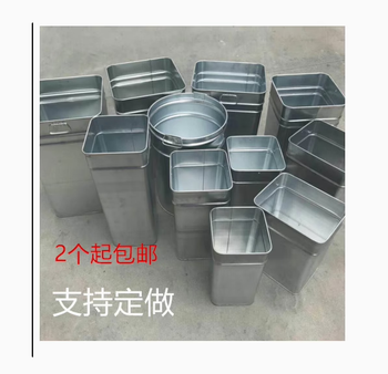 Outdoor trash can inner barrel custom-made trash can galvanized stainless steel inner barrel square iron inner barrel 17*17*38 high