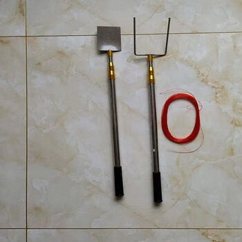 Wall punching tool artifact gray cake pole stainless steel filling and dotting construction site rib retrieval retractable foldable decoration 1.5 meter punching tool set